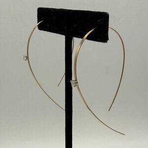 Lana Jewelry Large flat 14k Hooked On Hoop Earrings with Diamonds